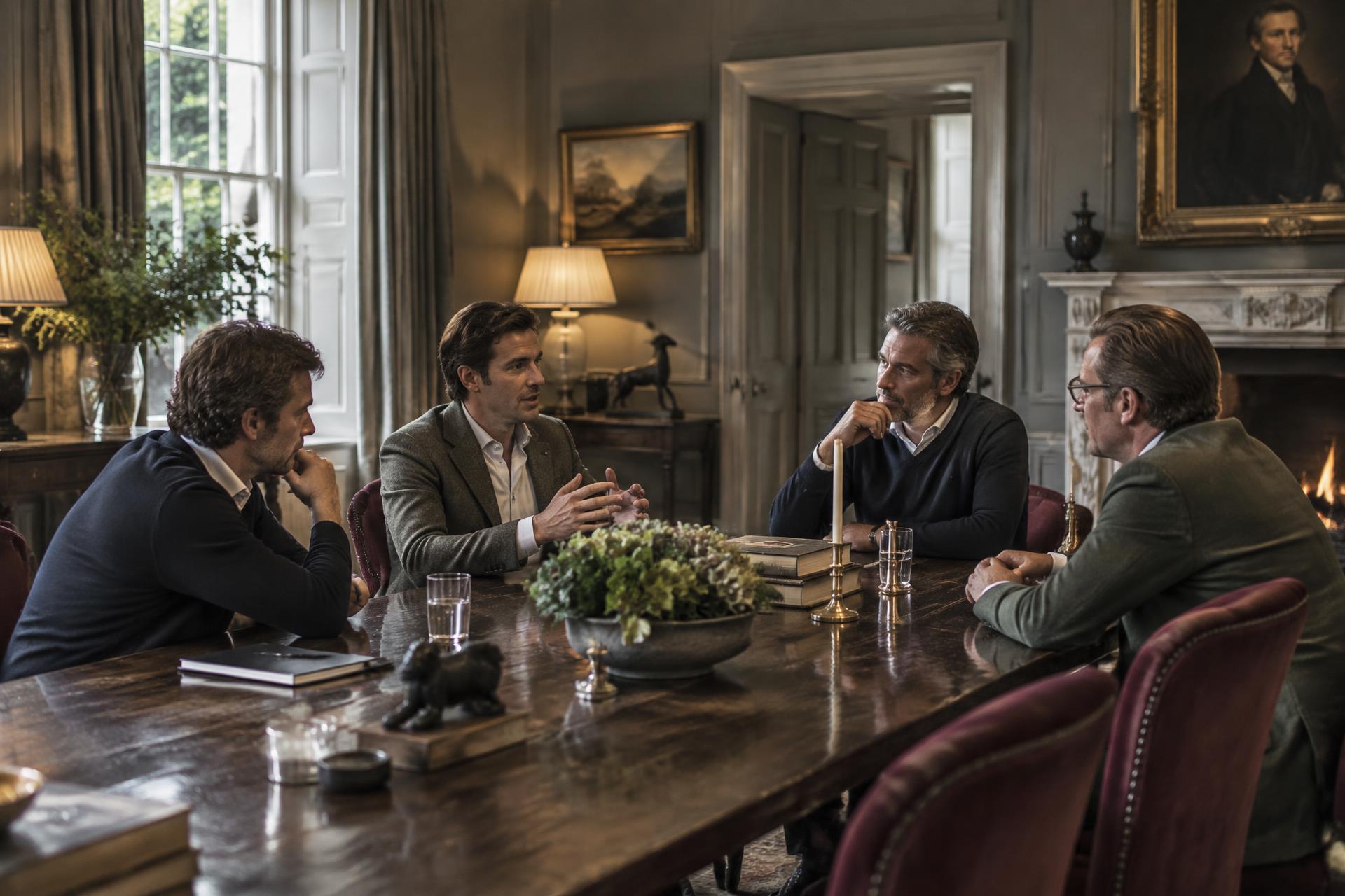 Founders in conversation around a long table